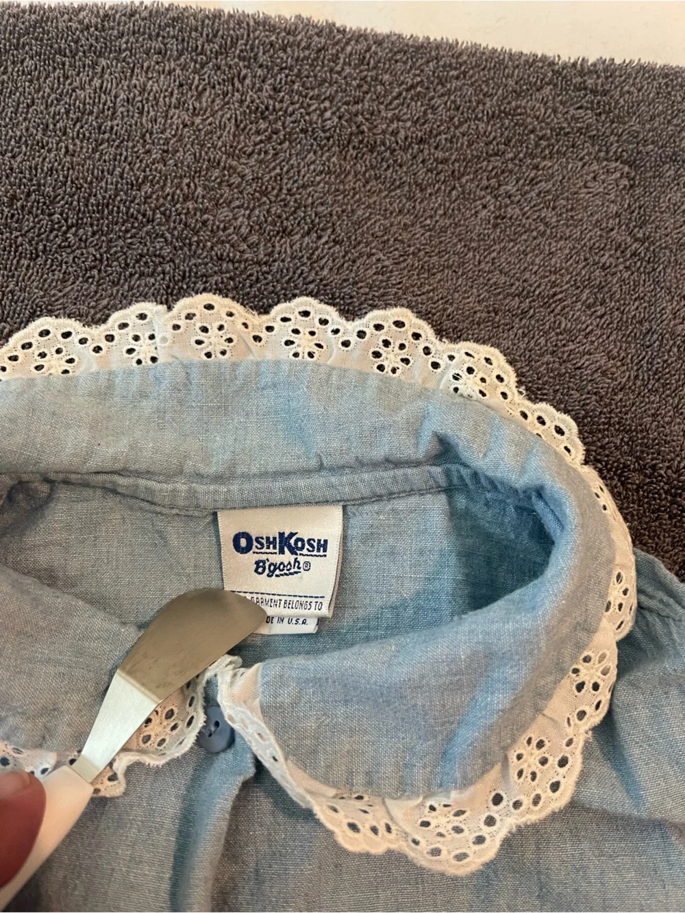 Blue OshKosh Lace-Collar Kids Shirt Jacket